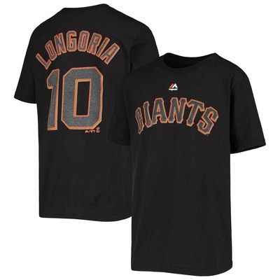 Youth Majestic Evan Longoria Black San Francisco Giants Name & Number Team T-Shirt