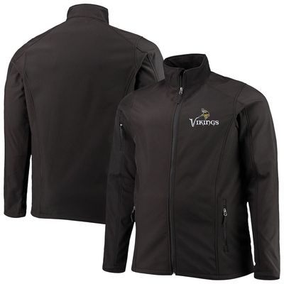Men's Dunbrooke Charcoal Minnesota Vikings Big & Tall Sonoma Softshell Full-Zip Jacket in Black