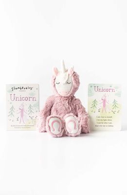 Slumberkins Unicorn Stuffed Animal & 'Unicorn' Board Book in Pink