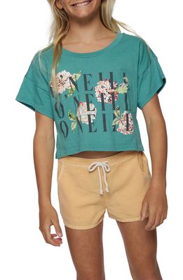 O'Neill Kids' Done Up Crop Graphic Tee in Teal