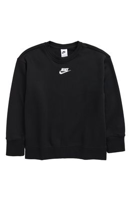 Nike Sportswear Kids' Club Fleece Sweatshirt in Black/White