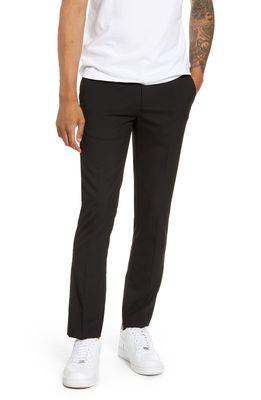 Topman Skinny Fit Textured Dress Pants in Black