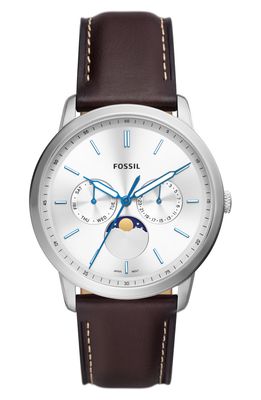 Fossil Neutra Moonphase Leather Strap Watch