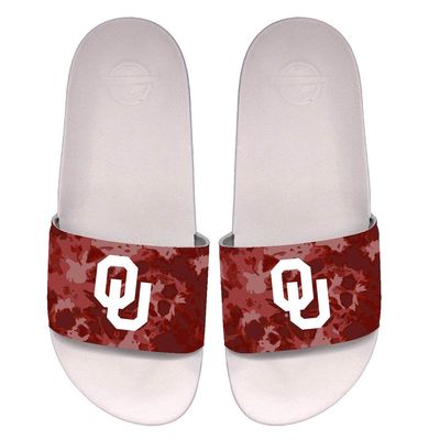 Unisex ISlide Oklahoma Sooners Acid Wash Motto Slide Sandals in White
