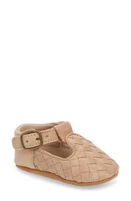 Consciously Baby Woven T-Strap Flat in Stone