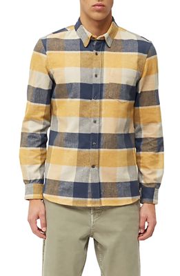 French Connection Sequoia Check Cotton Button-Up Shirt in 70-Yellow Check