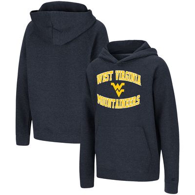 Youth Colosseum Heathered Navy West Virginia Mountaineers Circling Raglan Pullover Hoodie in Heather Navy