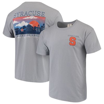 IMAGE ONE Men's Gray Syracuse Orange Comfort Colors Campus Scenery T-Shirt