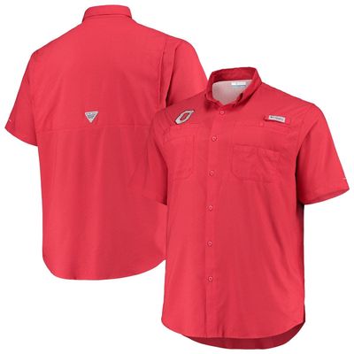 Men's Columbia Scarlet Ohio State Buckeyes Big & Tall Tamiami Omni-Shade Button-Down Shirt