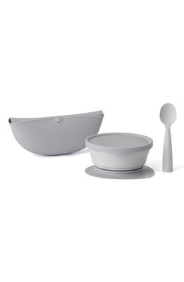 Miniware First Bites Deluxe Baby Feeding Set in Dove Grey
