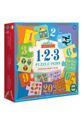 eeBoo 123 Puzzle Pairs Set in Green