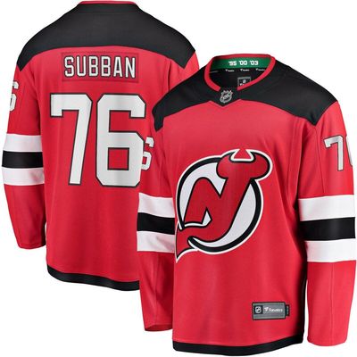 Men's Fanatics Branded P.K. Subban Red New Jersey Devils Premier Breakaway Player Jersey