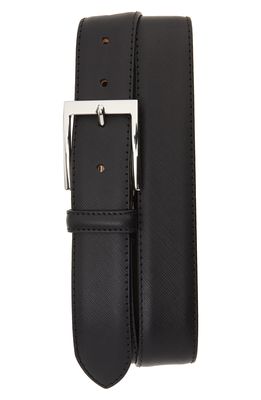To Boot New York Saffiano Leather Belt in Saffiano Black