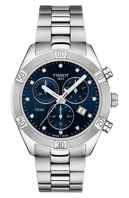 Tissot PR 100 Diamond Chronograph Bracelet Watch