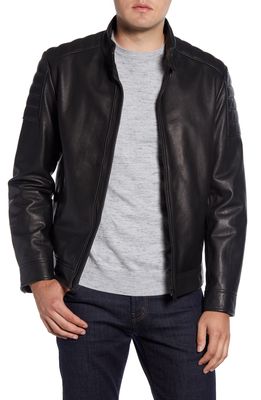 Cole Haan Leather Moto Jacket in Black