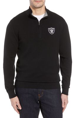 Cutter & Buck Las Vegas Raiders Lakemont Regular Fit Quarter Zip Sweater in Black