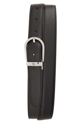 Montblanc Horseshoe Buckle Reversible Sartorial Leather Belt in Black/Brown