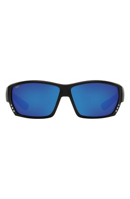 Costa Del Mar 62mm Polarized Oversize Rectangular Sunglasses in Black