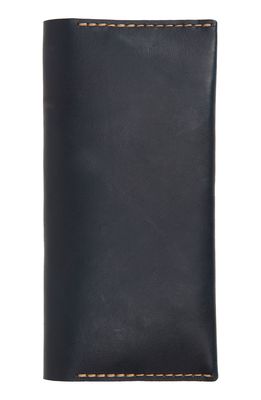 Ezra Arthur No. 12 Long Leather Wallet in Navy