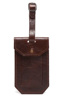Moore & Giles Leather Luggage Tag in Brompton Brown