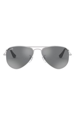 Ray-Ban Junior 50mm Mirrored Aviator Sunglasses in Grey Silver Mirror