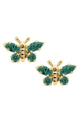Mignonette Butterfly Birthstone Gold Earrings in May