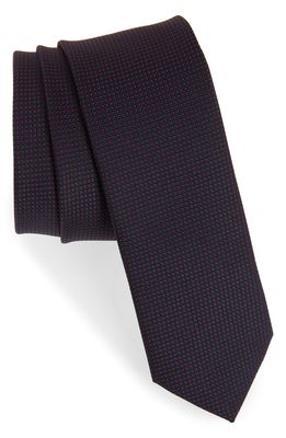 HUGO BOSS Neat Skinny Recycled Polyester Tie in Medium Red