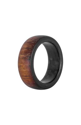 Element Ring Co. Koa Wood & Carbon Fiber Ring in Medium Brown