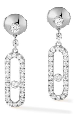 Messika Move Uno Pave Diamond Drop Earrings in White Gold/Diamond