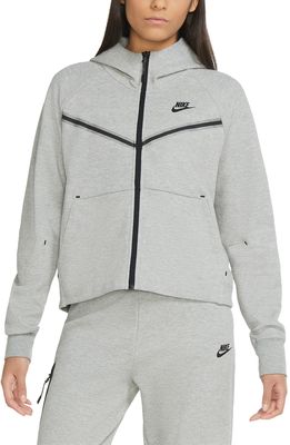 Nike Sportswear Tech Fleece Windrunner Zip Hoodie in Dark Grey Heather/Black