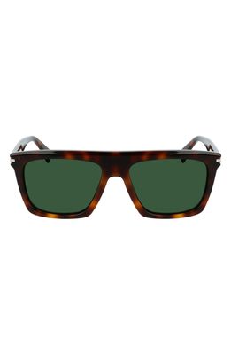 Lanvin 57mm Rectangular Sunglasses in Havana