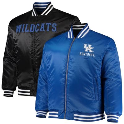 PROFILE Men's Royal/Black Kentucky Wildcats Big & Tall Reversible Satin Full-Zip Jacket