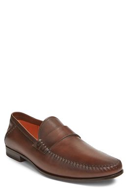 Santoni Paine Loafer in Brown Leather
