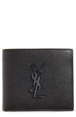 Saint Laurent Monogram Leather Wallet in Black