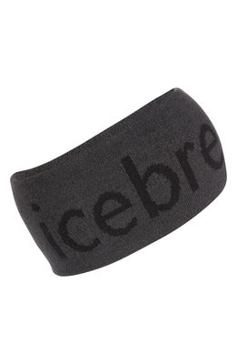 Icebreaker Merino Wool & Organic Cotton Headband in Jet Hthr