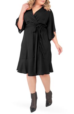 Standards & Practices Wrap Dress in Black