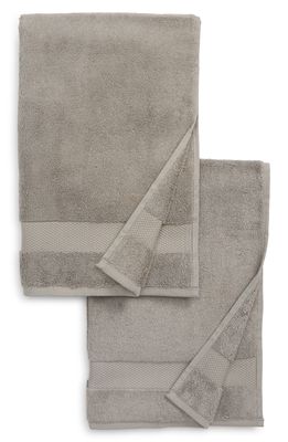 Boll & Branch Plush Set of 2 Organic Cotton Hand Towels in Stone