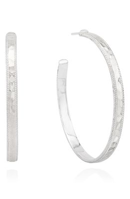 Anna Beck Large Hammered Hoop Earrings in Silver