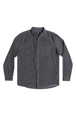 Quiksilver Smoke Trail Button-Up Corduroy Shirt in Iron Gate