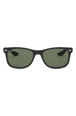 Ray-Ban Junior 48mm Wayfarer Sunglasses in Black/Green Solid