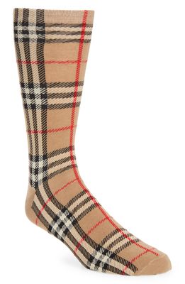 Burberry Check Socks in Archive Beige