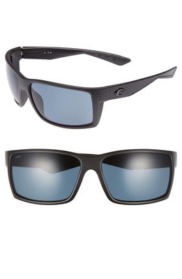 Costa Del Mar Reefton 65mm Polarized Sunglasses in Blackout/Grey