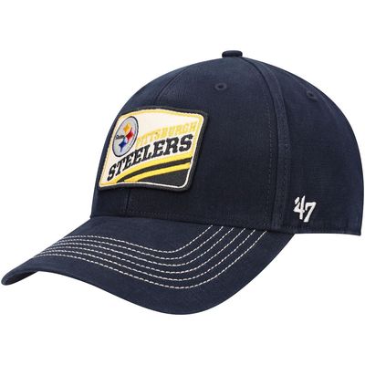 Men's '47 Black Pittsburgh Steelers Upland MVP Logo Adjustable Hat