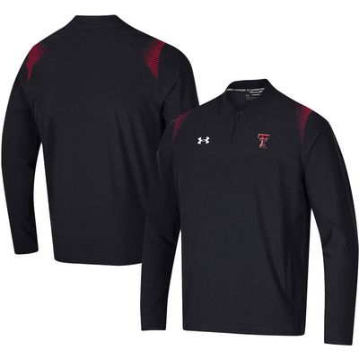 Men's Under Armour Black Texas Tech Red Raiders 2021 Sideline Motivate Quarter-Zip Jacket