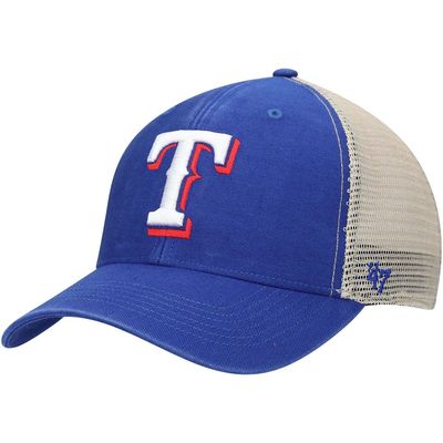 Men's '47 Royal/Natural Texas Rangers Flagship Washed MVP Trucker Snapback Hat