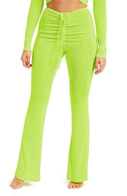 Good American V-Neck Ruched Crop Top in Electric Lime002