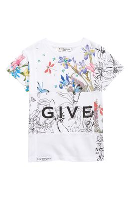 GIVENCHY KIDS ' Logo Jungle Print Cotton Tee in 10B White