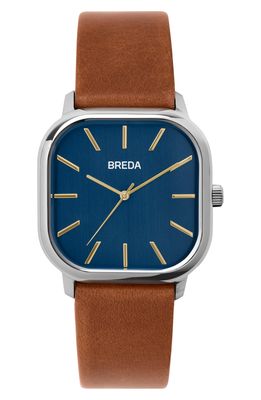BREDA Visser Square Leather Strap Watch