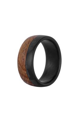 Element Ring Co. Whiskey Barrel Wood & Carbon Fiber Ring in Dark Beige