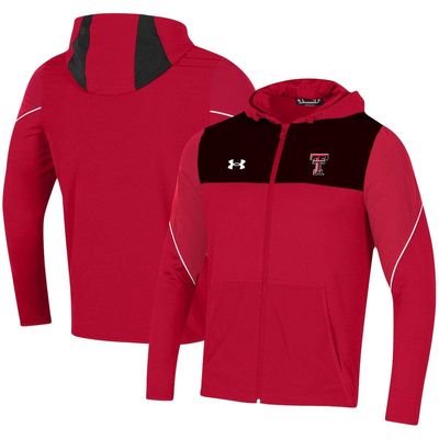 Men's Under Armour Red Texas Tech Red Raiders 2021 Sideline Warm-Up Full-Zip Hoodie